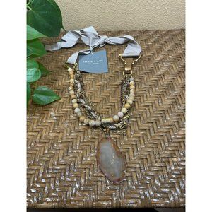 Sachin And Babi For Ankasa Tuscany Stone Ribbon Chain Multi Strand Necklace